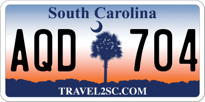 SC license plate AQD704
