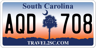 SC license plate AQD708