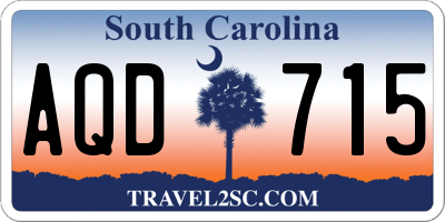 SC license plate AQD715