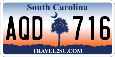 SC license plate AQD716