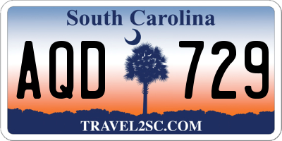 SC license plate AQD729