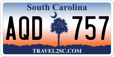 SC license plate AQD757