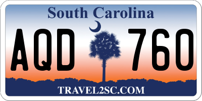 SC license plate AQD760