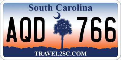 SC license plate AQD766