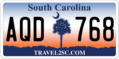 SC license plate AQD768