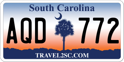 SC license plate AQD772