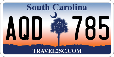 SC license plate AQD785