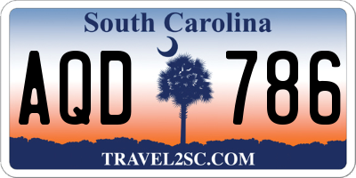 SC license plate AQD786