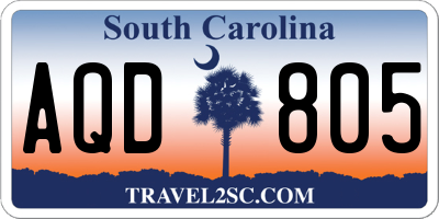 SC license plate AQD805