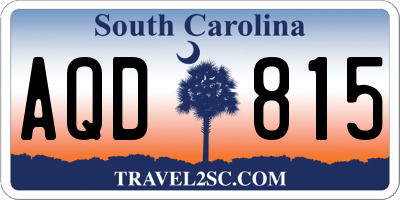 SC license plate AQD815