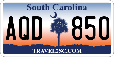 SC license plate AQD850