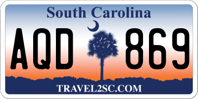 SC license plate AQD869