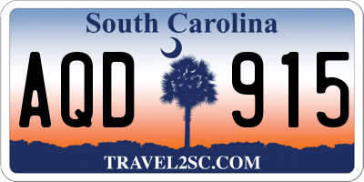 SC license plate AQD915