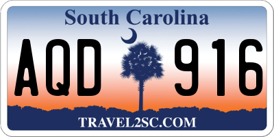 SC license plate AQD916