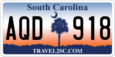 SC license plate AQD918