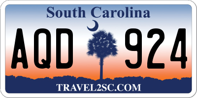 SC license plate AQD924