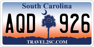 SC license plate AQD926