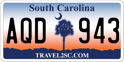 SC license plate AQD943