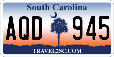 SC license plate AQD945