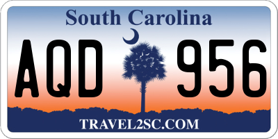 SC license plate AQD956