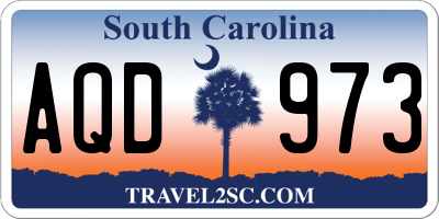 SC license plate AQD973