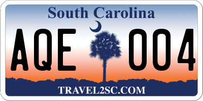 SC license plate AQE004