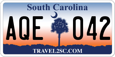 SC license plate AQE042