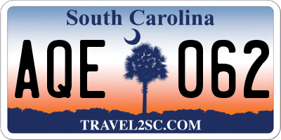 SC license plate AQE062