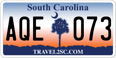 SC license plate AQE073