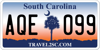 SC license plate AQE099