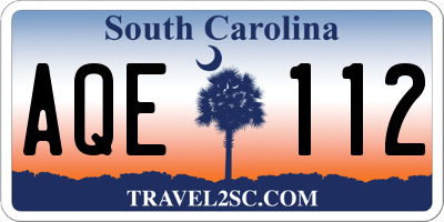 SC license plate AQE112
