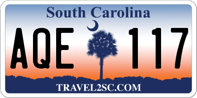 SC license plate AQE117