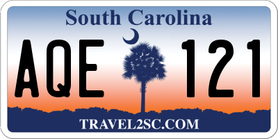 SC license plate AQE121