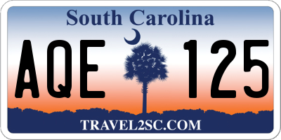 SC license plate AQE125