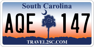 SC license plate AQE147