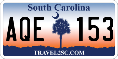SC license plate AQE153
