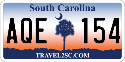 SC license plate AQE154