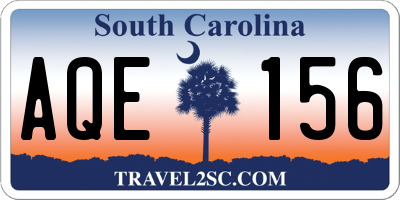 SC license plate AQE156