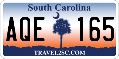 SC license plate AQE165