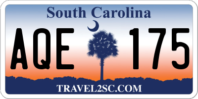 SC license plate AQE175