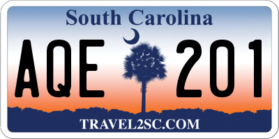 SC license plate AQE201