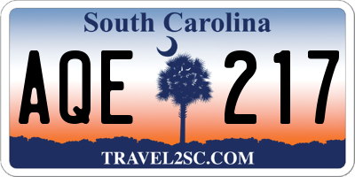SC license plate AQE217