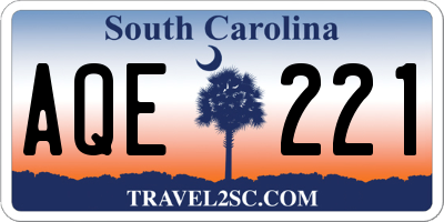 SC license plate AQE221