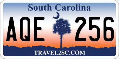 SC license plate AQE256