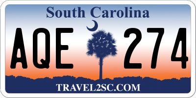 SC license plate AQE274