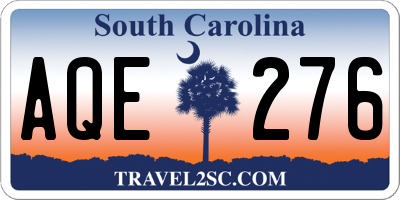 SC license plate AQE276
