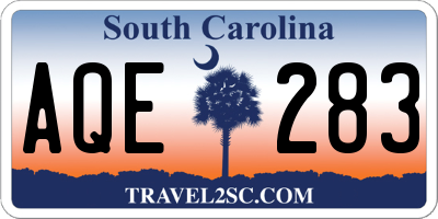 SC license plate AQE283