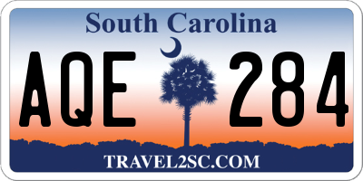 SC license plate AQE284