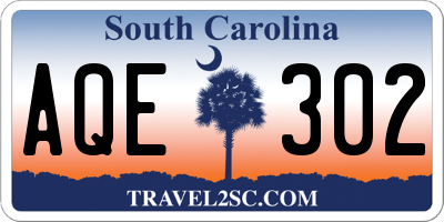SC license plate AQE302