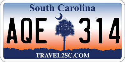 SC license plate AQE314